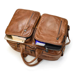 Leather Travel Backpack Shoulder Bag