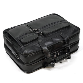 Leather 17" Business Travel Briefcase