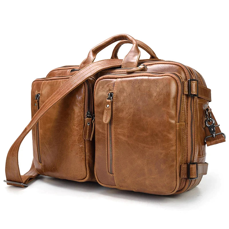 Leather Travel Backpack Shoulder Bag