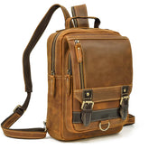 Leather Travel Daypack Shoulder Bag