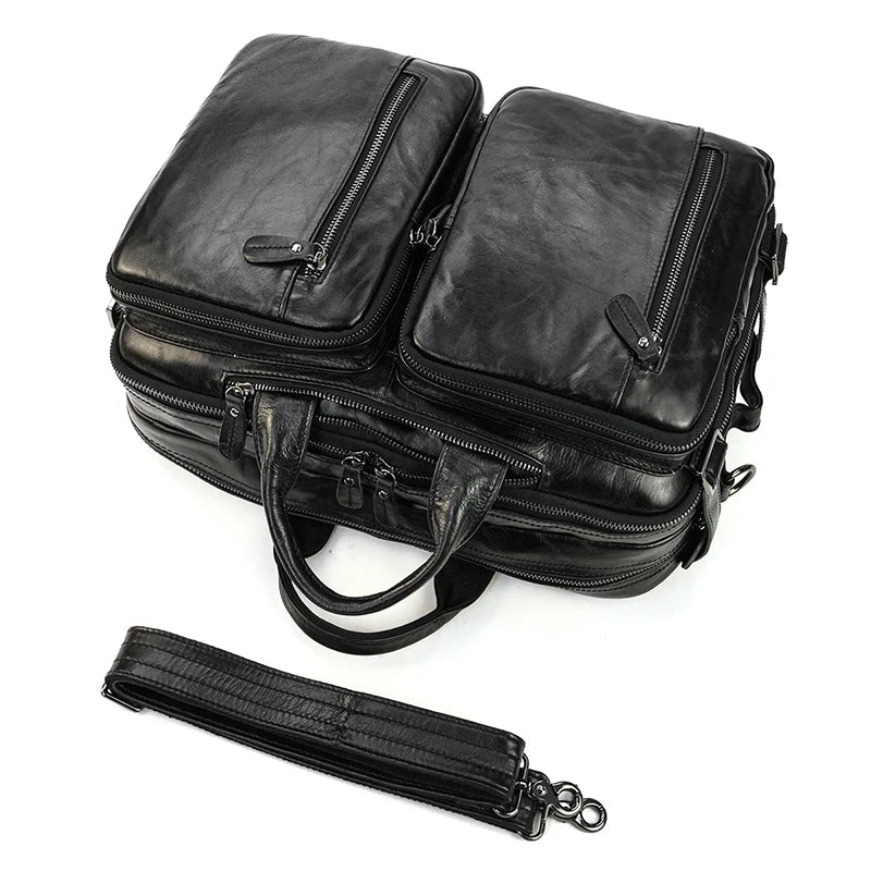 Leather Travel Backpack Shoulder Bag