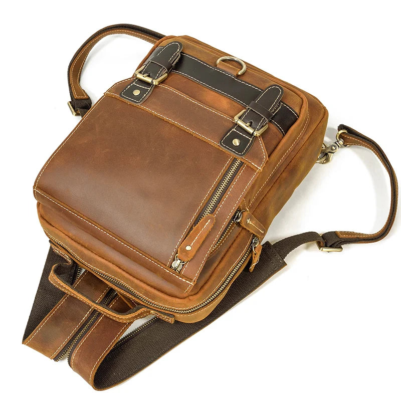 Leather Travel Daypack Shoulder Bag