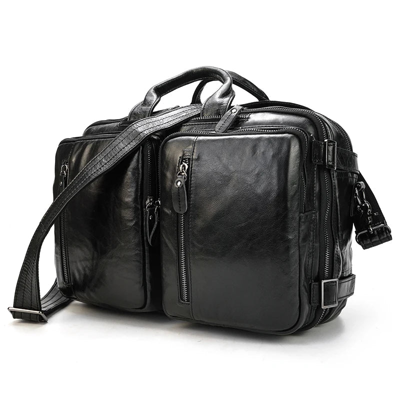 Leather Travel Backpack Shoulder Bag