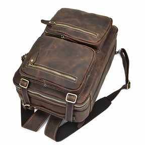 Leather Travel Backpack Shoulder Bag