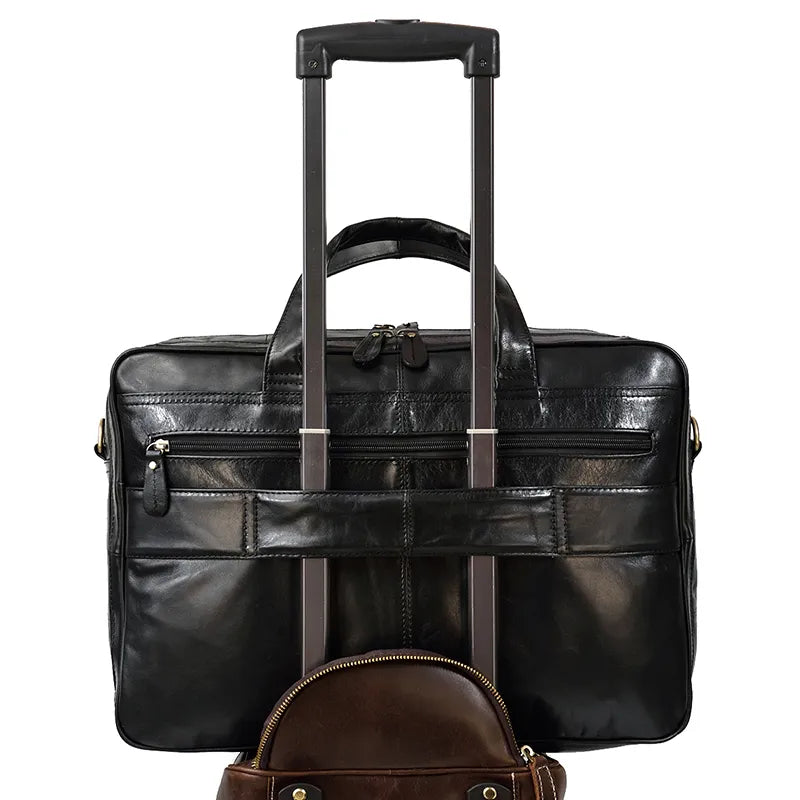 Leather 17" Business Travel Briefcase