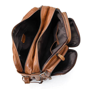 Leather Travel Backpack Shoulder Bag