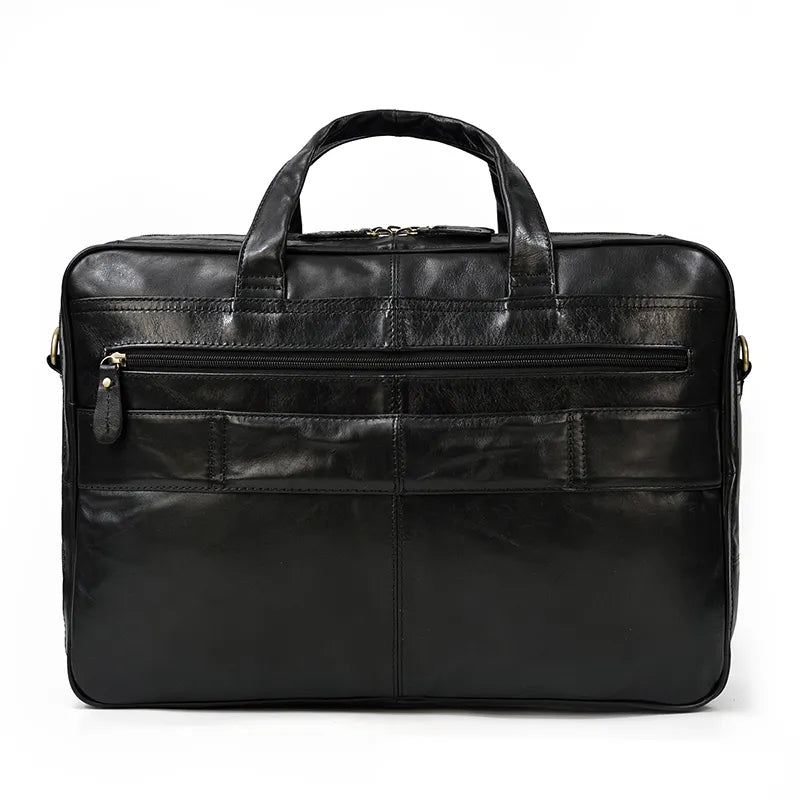 Leather 17" Business Travel Briefcase