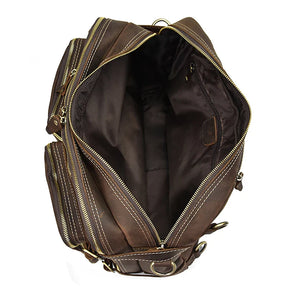 Leather Travel Backpack Shoulder Bag