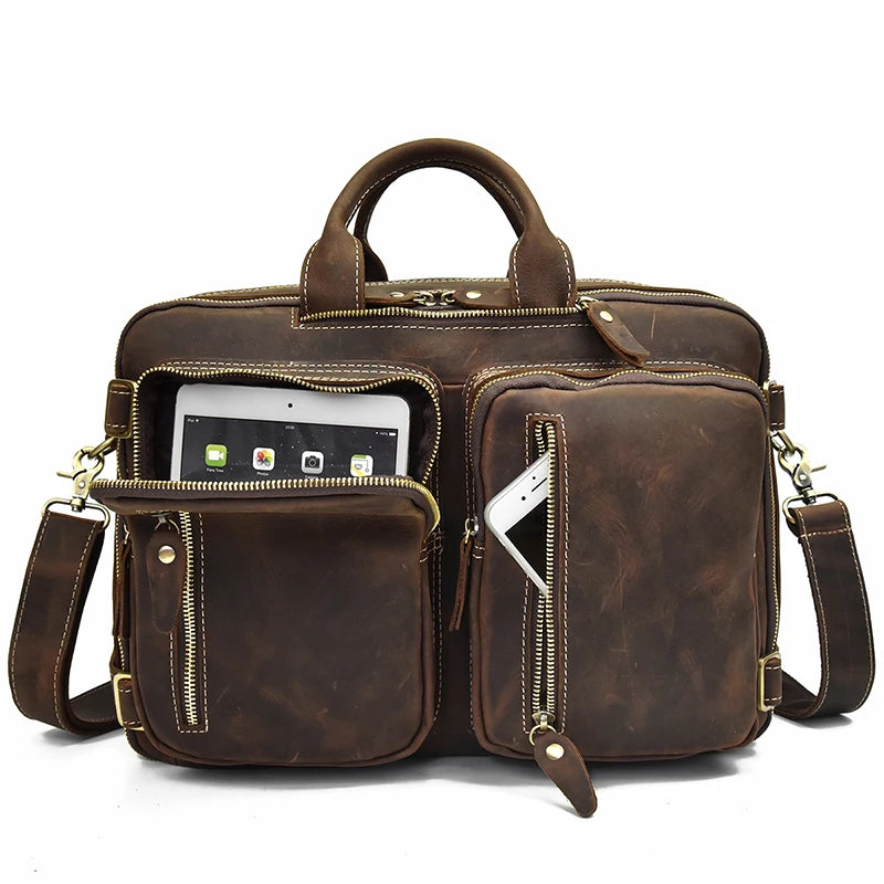 Leather Travel Backpack Shoulder Bag