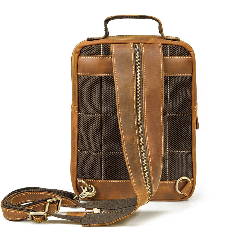 Leather Travel Daypack Shoulder Bag