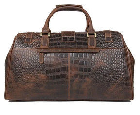 Crocodile Pattern Leather Travel Bag