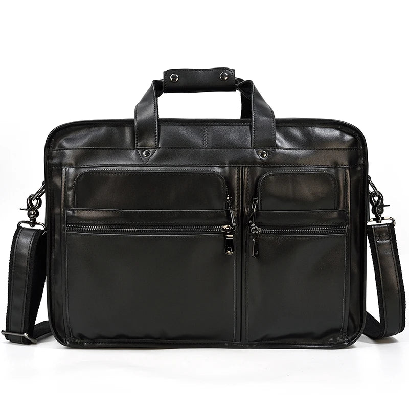 Leather 17" Business Travel Briefcase