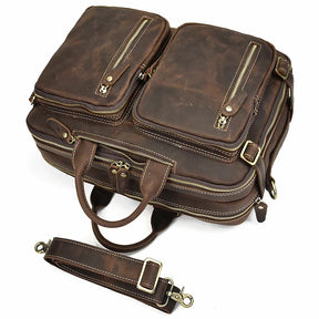 Leather Travel Backpack Shoulder Bag