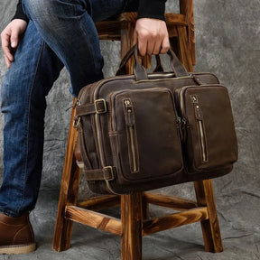 Leather Travel Backpack Shoulder Bag