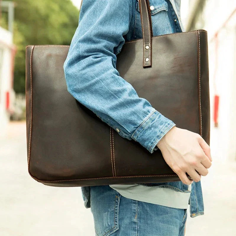 Vintage Leather Shoulder Bag Tote