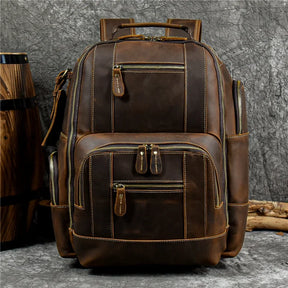 Vintage Leather Travel Backpack