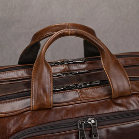 Leather 17" Business Travel Briefcase