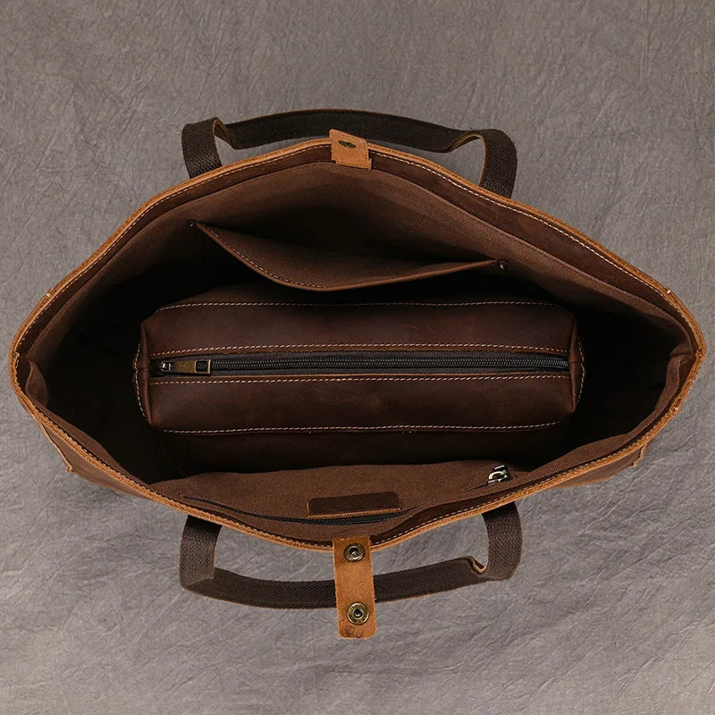 Vintage Leather Shoulder Bag Tote