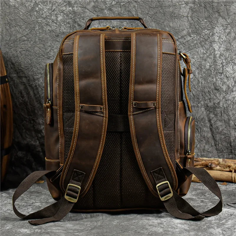 Vintage Leather Travel Backpack