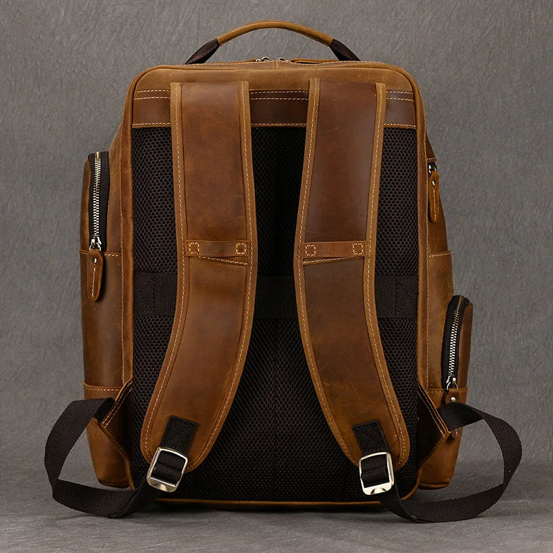 Vintage Leather Travel Backpack