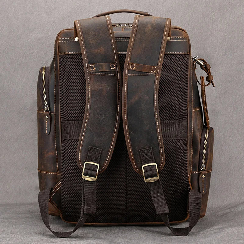 Vintage Leather Travel Backpack