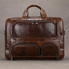 Leather 17" Business Travel Briefcase