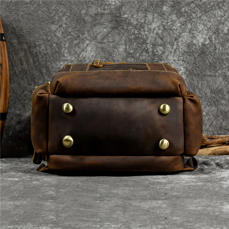 Vintage Leather Travel Backpack