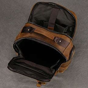 Vintage Leather Travel Backpack