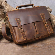 Leather 14" Briefcase Shoulder Bag