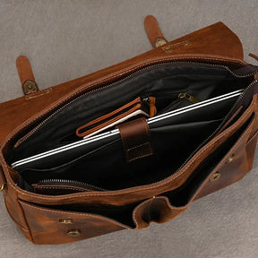 Leather 14" Briefcase Shoulder Bag