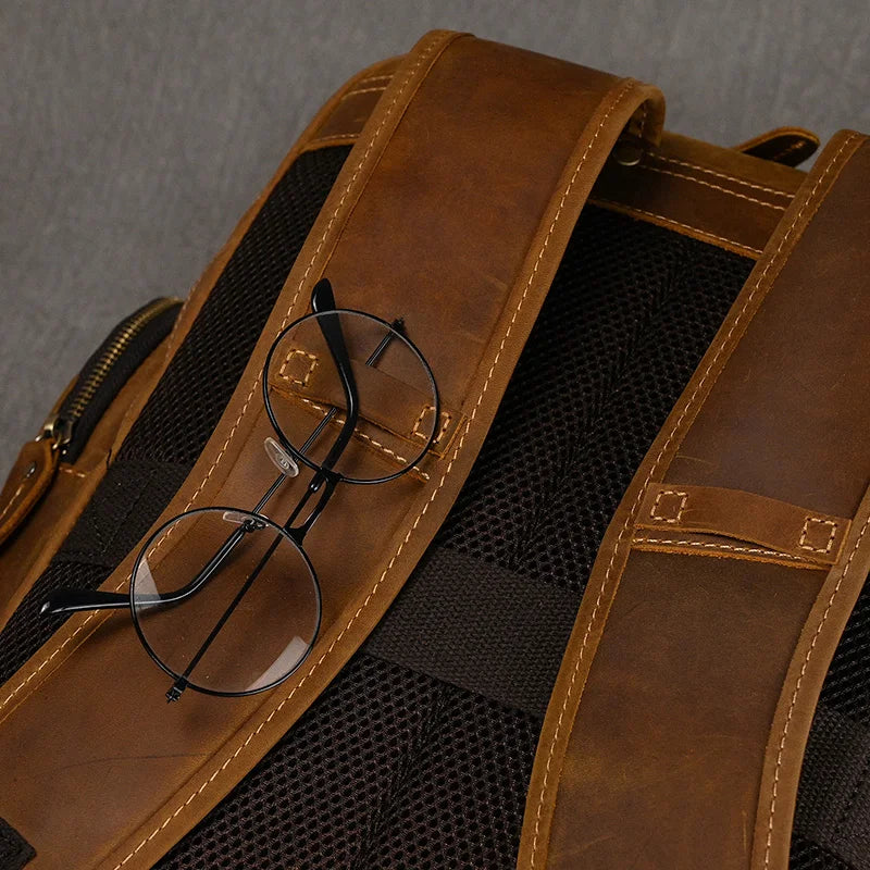 Vintage Leather Travel Backpack