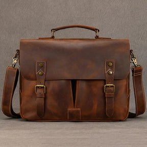 Leather 14" Briefcase Shoulder Bag