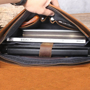 Leather 14" Briefcase Shoulder Bag