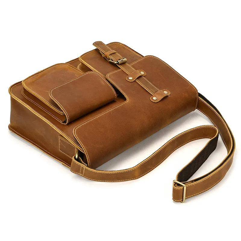 Leather Business Travel Shoulder Bag