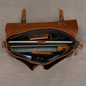 Leather 14" Briefcase Shoulder Bag