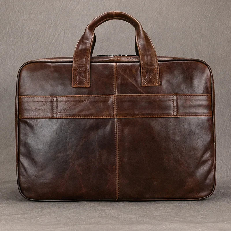 Leather 17" Business Travel Briefcase