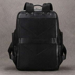 Black Leather Travel Backpack