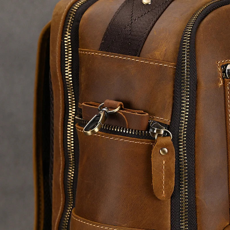 Vintage Leather Travel Backpack