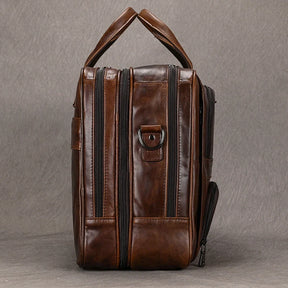 Leather 17" Business Travel Briefcase