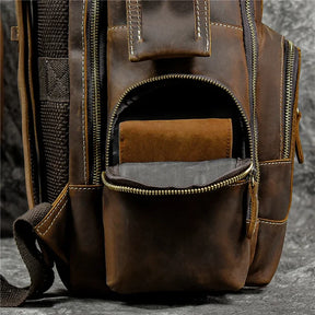 Vintage Leather Travel Backpack