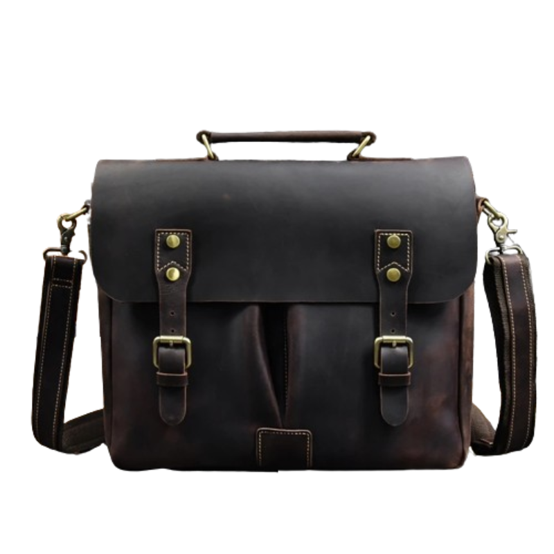 Leather 14" Briefcase Shoulder Bag